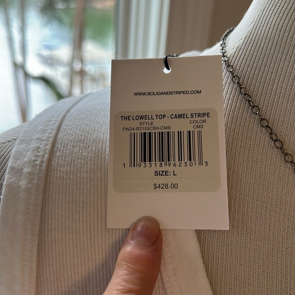 NWT Solid & Striped The Lowell Wool/Cashmere Low V-neck Sweater, Size Large - Picture 8 of 9